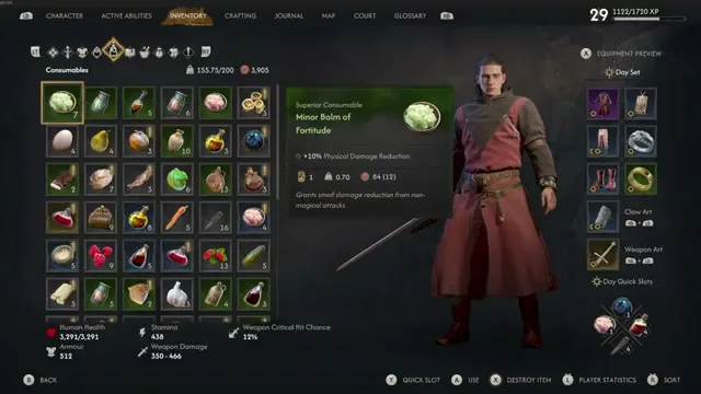 The Blood of Dawnwalker — day set vs night set armor menu